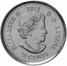 Купить Канада 25 центов (cents) 2015 "100 лет стихотворению "На полях Фландрии" (цветное покрытие)