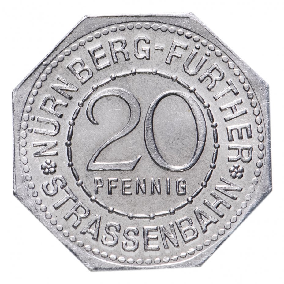 купить Германия, Нюрнберг 20 пфеннигов 1921 "Глубокий колодец" (трамвайный жетон)