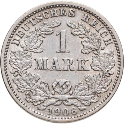 купить Германия (Германская Империя) 1 марка 1908 J знак монетного двора: "J" - Гамбург