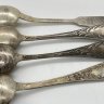 Купить Набор из 4 столовых ложек с растительным декором на ручках (подбор), мНЦ (медь-никель-цинк), Кольчугинский завод цветных металлов, СССР, 1930-1950 гг.