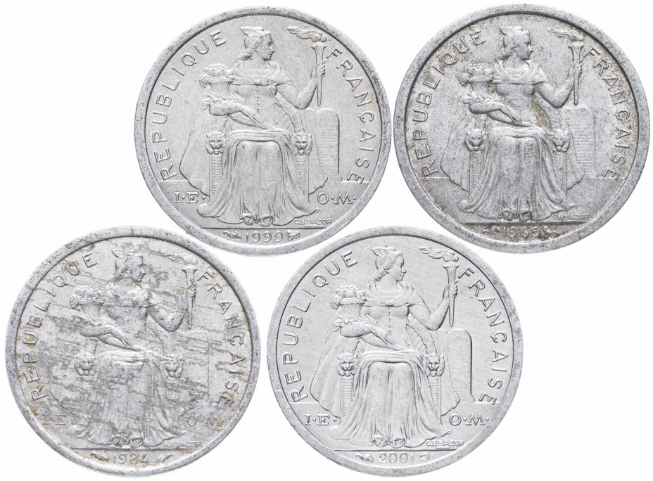 купить Французская Полинезия набор из 4-х монет 1965-2001