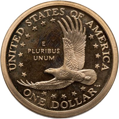купить США 1 доллар (dollar) 2000 Sacagawea dollar (Сакагавея доллар - парящий орёл) знак монетного двора "S" - Сан-Франциско