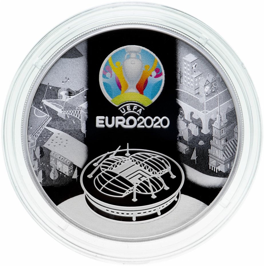 купить 3 рубля 2021 Proof УЕФА Чемпионат Европы по футболу 2020 (кубок UEFA EURO-2020)