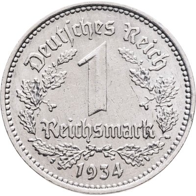 купить Германия, Третий рейх 1 рейхсмарка 1934 A
