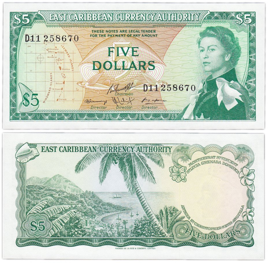 купить Восточные Карибы 5 долларов 1965 (Pick 14h)