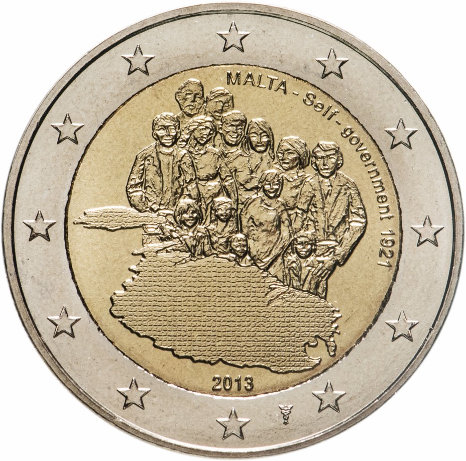 купить Мальта 2 евро 2013 "Введение самоуправления на Мальте в 1921 году", со знаком монетного двора