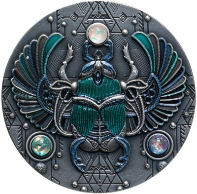 купить Остров Ниуэ 5 долларов 2021 "Хрустальный скарабей", в рамке с сертификатом