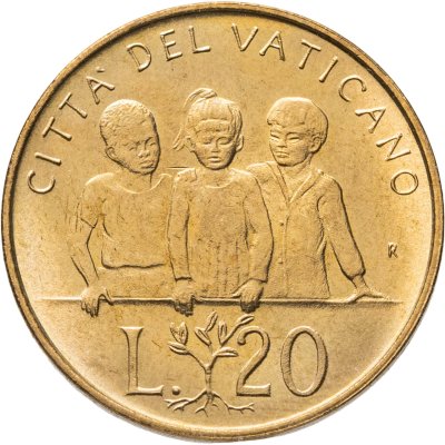 купить Ватикан 20 лир (lire) 1992