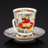 Купить [Авторская] Кофейная пара "Березовая роща", автор Лада Хуртина, фарфор, роспись, золочение, Ленинградский фарфоровый завод (ЛФЗ), Российская Федерация, 1999 г.