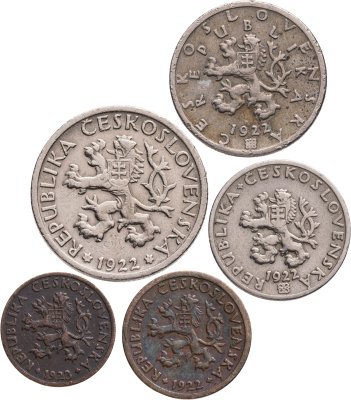 купить Чехословакия набор монет 1922-1923 (5 штук)