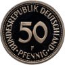 Купить Германия 50 пфеннигов (pfennig) 1980, знак монетного двора: "F" - Штутгарт