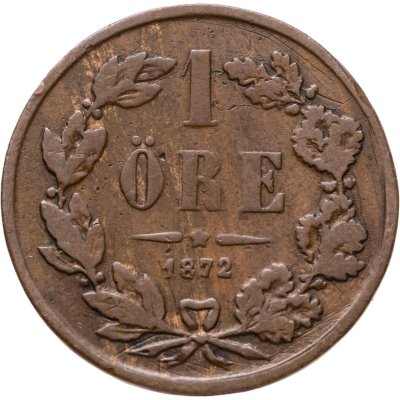 купить Швеция 1 эре (ore) 1872 Буквы L.A. под бюстом
