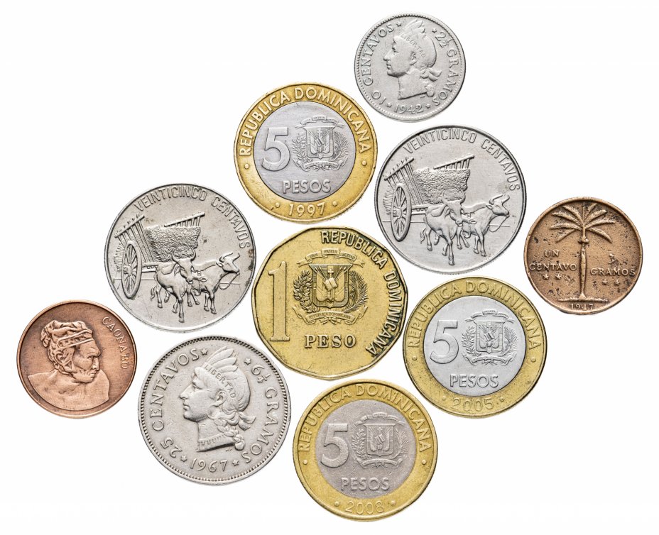 купить Доминикана набор из 10 монет 1942-2008