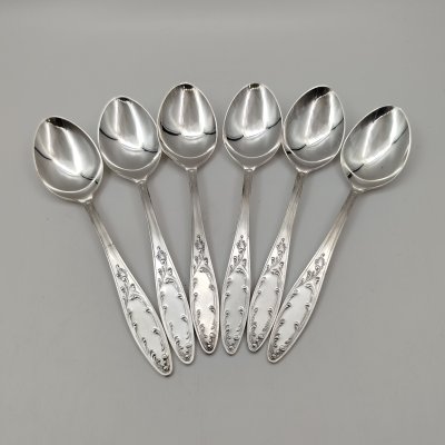 купить Набор из шести столовых ложек "Пламя", мНЦ (медь-никель-цинк), Кольчугинский завод цветных металлов, СССР, 1960-1990 гг.