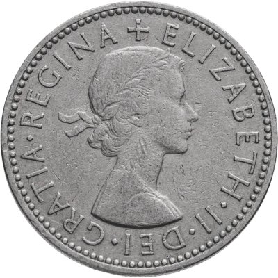 купить Великобритания 1 шиллинг (shilling) 1955 Английский герб - 3 льва внутри коронованного щита