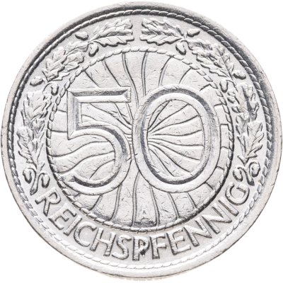 купить Германия 50 рейхспфеннигов (reichspfennig) 1929 A знак монетного двора "A" — Берлин