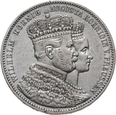 купить Пруссия 1 талер 1861 "Коронация Вильгельма I и Августы"