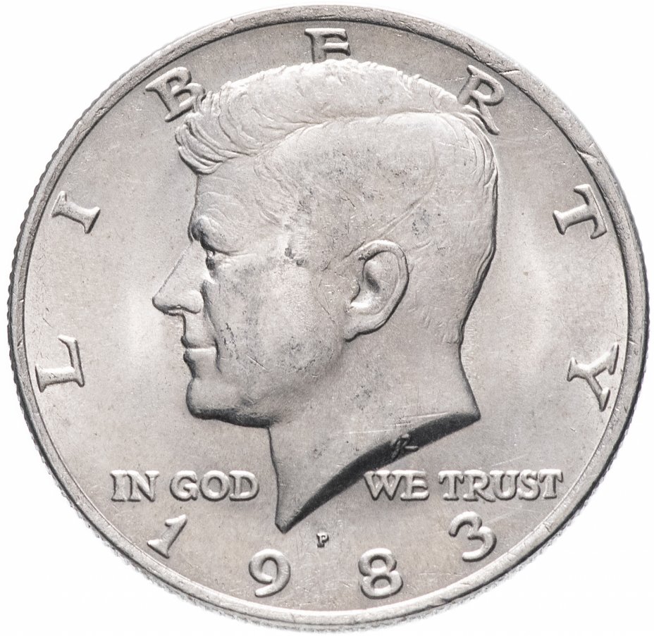 купить США 50 центов (1/2 доллара, half dollar) 1983 Р Kennedy Half Dollar (Кеннеди) знак монетного двора "Р"