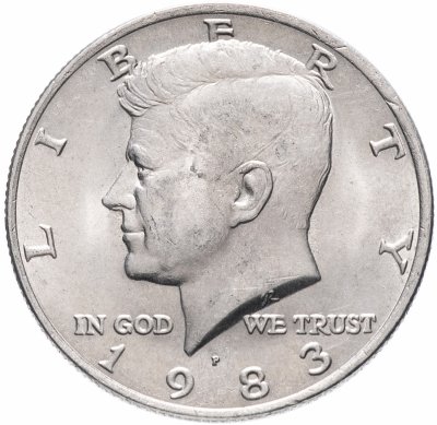 купить США 50 центов (1/2 доллара, half dollar) 1983 Р Kennedy Half Dollar (Кеннеди) знак монетного двора "Р"