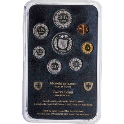 купить Швейцария 1996 годовой набор из 8-ми монет в оригинальной пластиковой упаковке