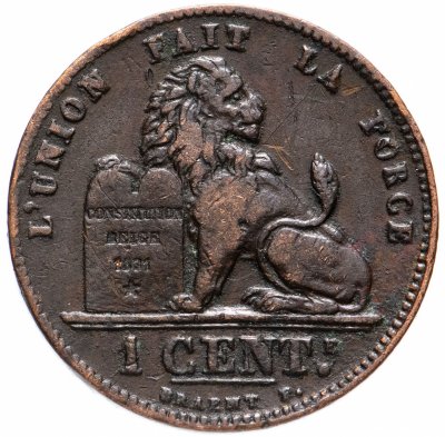 купить Бельгия 1 сантим (centime) 1899 Надпись на французском - 'DES BELGES'