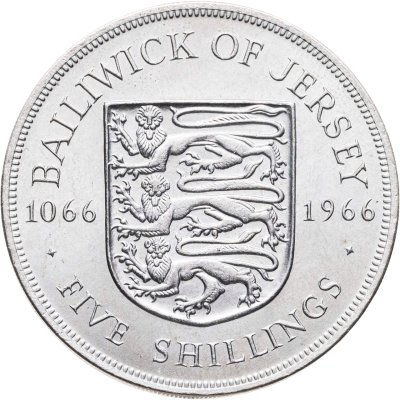 купить Остров Джерси 5 шиллингов (shillings) 1966 900 лет битве при Гастингсе