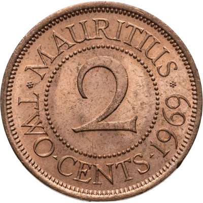 купить Маврикий 2 цента (cents) 1969