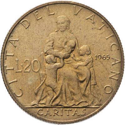 купить Ватикан 20 лир (lire) 1965