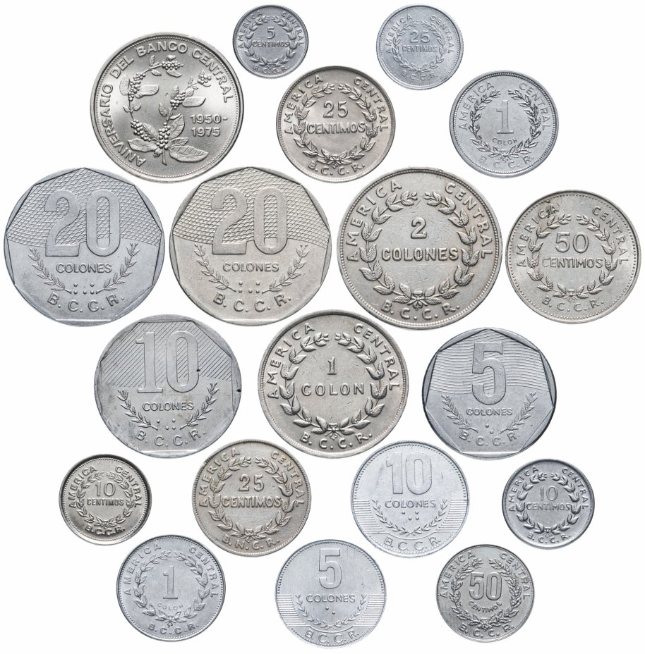 купить Коста-Рика набор из 19 монет 1995-2006