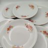 Купить Набор из шести обеденных тарелок с цветочным декором, фарфор, деколь, золочение, Chodziez, Польша, 1964-1990 гг.