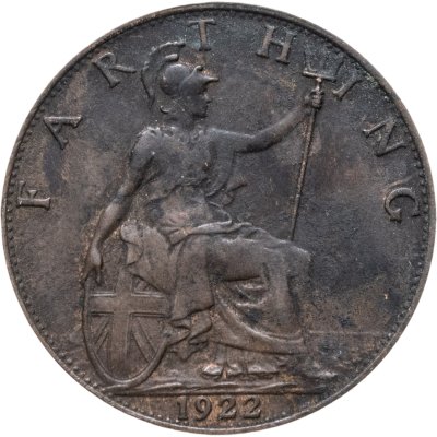 купить Великобритания 1 фартинг (farthing) 1922