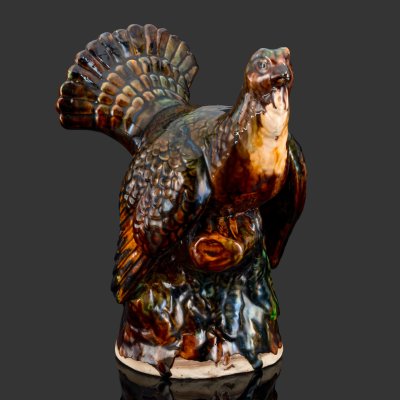 купить Статуэтка "Глухарь", керамика, поливы, СССР, 1950-1970 гг.