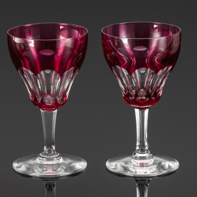 купить Набор из двух бокалов розового оттенка, Saint Louis (?), хрусталь, нацвет, Франция, 1950-1970 гг.