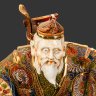 Купить Скульптура "Дзё" (尉, «старик») из легенды  о Такасаго (高砂), фарфор, роспись, кракле, Япония, 1950-1970 гг.