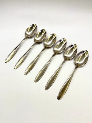купить Набор из 6 столовых ложек с резным декором, сталь, Будянский фаянсовый завод «Серп и молот», СССР, 1960-1980 гг.
