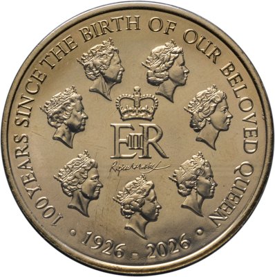 купить Гибралтар 2026 официальный набор из 9-ти монет "100-летие изображения королевы Елизаветы II на валюте" в буклете