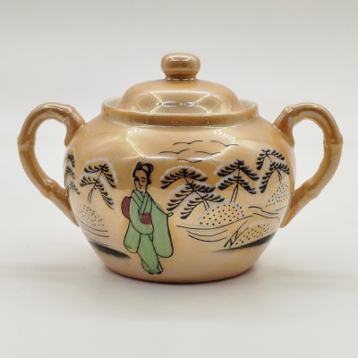 купить Сахарница с изображением гейши, фарфор, люстр, роспись, Япония, 1950-1970 гг.