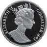Купить Гибралтар 1 крона 1993 Proof "Собака Длинношерстная такса" в футляре
