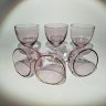Купить Набор из 6-ти рюмок розового оттенка, стекло, золочение, Россия, 1980-2000 гг.