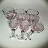 Купить Набор из 6-ти рюмок розового оттенка, стекло, золочение, Россия, 1980-2000 гг.