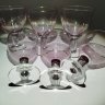 Купить Набор из 6-ти рюмок розового оттенка, стекло, золочение, Россия, 1980-2000 гг.