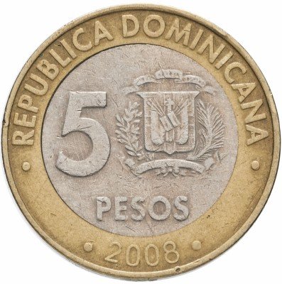 купить Доминикана 5 песо 2008