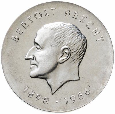 купить ГДР 10 марок 1973 "75-летие со дня рождения Бертольда Брехта"