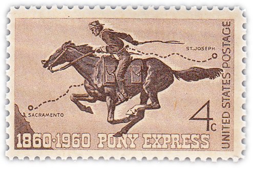 купить США 4 цента 1960 "Трансконтинентальная почтовая служба «Пони-экспресс»"