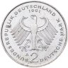 Купить Германия 2 марки 1991 "Курт Шумахер, 30 лет Федеративной Республике (1949-1979)", знак монетного двора: "A" - Берлин