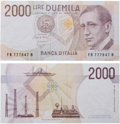 купить Италия 2000 лир 1990