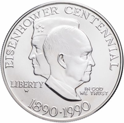купить США 1 доллар (dollar) 1990 W "100 лет со дня рождения Эйзенхауэра"