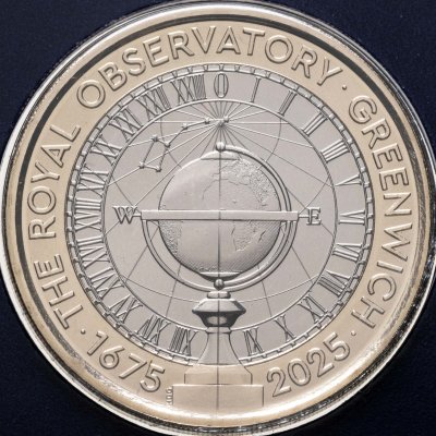 купить Великобритания 2 фунта 2025 "350-летие Королевской Гринвичской обсерватории" в буклете
