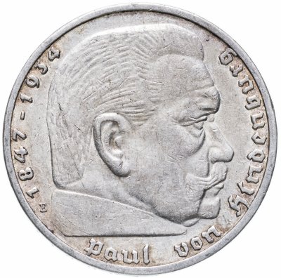 купить Германия, Третий Рейх 5 рейхсмарок 1935-1936, орел, случайный год