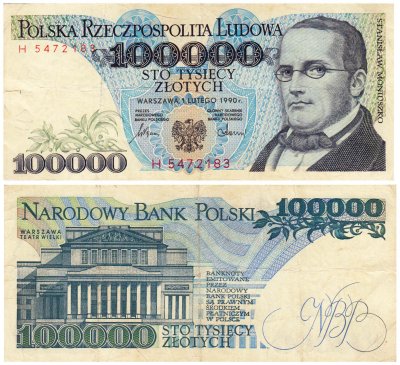 купить Польша 100000 злотых 1990 (Pick 154a)